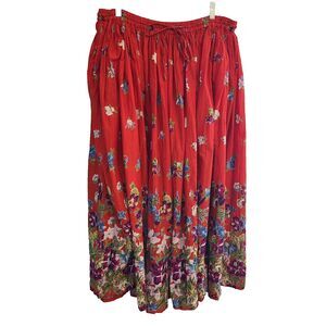 Requirements Maxi Skirt Womens 1X Floral Prairie Country Cottagecore Peasant